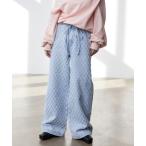 ジーンズ デニム デニムパンツ ベルト付きワイドシルエットデニムパンツ レディース