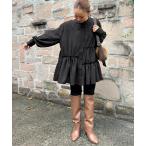 「CURA CLOSET」 長袖ネルシャツ フリー ブラック レディース