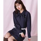 ブラウス シャツ ヘムレイヤードクロップドシャツ レディース