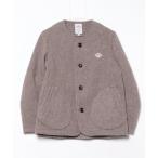 「DANTON」 ノーカラージャケット 36 グレイッシュベージュ レディース