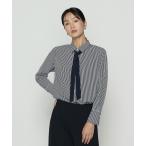 ショッピングCOMME ブラウス シャツ 「 TALLサイズ 」 デシンストライププリント ボウタイシャツ レディース