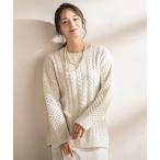 ショッピングケーブル ニット セーター 「WEB限定」ケーブル柄編みニット「洗える」 レディース