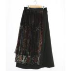 スカート 553291：チュールスカート×花柄×プリーツスカート