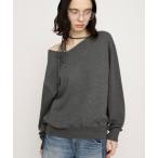 ニット セーター 「新色追加」ASYMMETRY NECK LOOSE TOPS アシンメトリーネック ルーズ トップス 春服 レディース