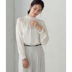 ショッピングコムサ ブラウス シャツ ポリエステルジョーゼット シャーリングブラウス レディース