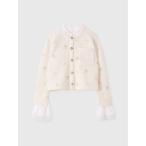 ニット セーター Attachedcollrフラワーモチーフカーディガン レディース