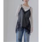 キャミソール イレギュラーヘムレースラインキャミ