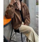 ショッピングスウェード ブルゾン アウター スエードジップブルゾン(eri. select) / スウェード 合皮 エコレザー ジャケット 羽織り アウター スタンドカラー