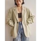 ジャケット テーラードジャケット ミックスツイルオーバーテーラードジャケット レディース