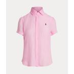 ショッピングリネン ブラウス シャツ リネン ショートスリーブ シャツ レディース