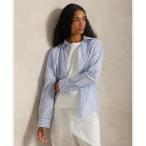 ブラウス シャツ クラシック フィット ストライプド コットンリネン シャツ レディース