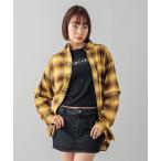 「X-girl」 長袖ネルシャツ M イエロー レディース
