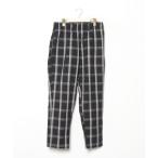 [CORISCO] в клетку легкий брюки L черный мужской 
