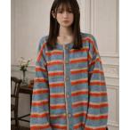 カーディガン 「 NOLITA / ノリータ 」マルチボーダー クルーネック ニットカーディガン レディース