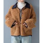 コート アウター デニムカラーボアジャケット レディース