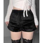 パンツ 「 ２color ／インパン裏地付き 」シャギーファータイトショートパンツ ／ shaggy fur tight short pants レデ