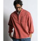 ショッピングリゾート シャツ 「WEB限定アイテム」PIGMENT DYE BAND COLLAR SHIRT：ピグメント加工 バンドカラー プルオーバーシャツ メンズ