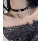  короткое колье [MASHIRO] Cross & заклепки узор искусственная кожа короткое колье (MA/EK496) мужской женский 