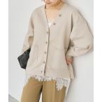 カーディガン ウォッシャブルコアスパンヤーンカーディガン レディース