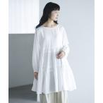 ブラウス シャツ 「natural by clip」ダブルフロントCティアードチュニックブラウス レディース