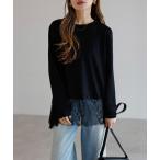 ショッピングモード tシャツ レースドッキングロンT レディース