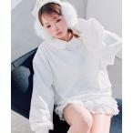 ショッピングチュニック トレーナー スウェット 裾レースチュニック レディース