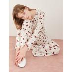 ショッピング柄 パジャマ ルームウェア チェリー柄ロングパンツ レディース