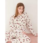 パジャマ ルームウェア チェリー柄ロンT レディース