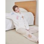 パジャマ ルームウェア エアリーモコウォッシングアニマルジャガードロングパンツ レディース