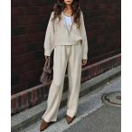 ショッピングセットアップ レディース セットアップ ニットジップアップフーディセットアップ レディース