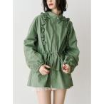ショッピングリボン ブルゾン ジャンバー フリルマウンテンブルゾン フード付き レディース