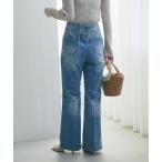 ショッピングレース ジーンズ デニム デニムパンツ バックレースアップデニムフレアパンツ レディース