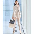 セットアップ ストレッチ ｜ ツイード ティアード ペプラム ジレ ＆ テーパードパンツ ｜ セットアップ・オケージョンスーツ・セレモニースーツ・フォ