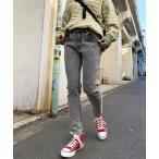 ジーンズ デニム デニムパンツ 「S/M/Lサイズ展開！美脚シルエット！」MIXロック デニムスリムサルエルパンツ レディース