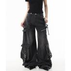  джинсы Denim Denim брюки повреждение обработка широкий cargo Denim брюки женский мужской 