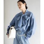 ブラウス シャツ デニムボウタイブラウス/646532 レディース