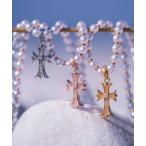 ネックレス Pearl×mini cross CZ necklace/「ハワイアンジュエリー」「サージカルステンレス」「金属アレルギー対応」「IRIE