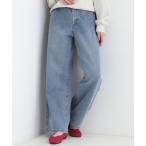 ジーンズ デニム デニムパンツ 「あったか/S-LL」裏微起毛デニムワイドパンツ レディース