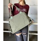 トートバッグ スタッズナイロントートバッグ レディース