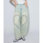 ジーンズ デニム デニムパンツ HEART OPEN FRILL DENIM パンツ レディース メンズ