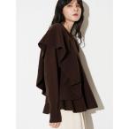 ニット セーター ショルダーフリルペプラムニット レディース