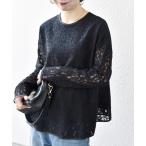 ショッピングフラワー ブラウス シャツ SHIPS any:「手洗い可能」フラワー レース クルーネック ペプラム ブラウス レディース