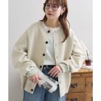 カーディガン 「SS先行予約/ユニセックス」スウェットライク配色クルーカーディガン レディース メンズ