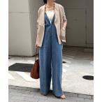 オールインワン 深Vデニムサロペット レディース