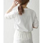「SHIPS any」 半袖カットソー ONE SIZE オフホワイト レディース