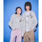 ブラウス シャツ 「 プロジェクトセカイ×ZOZOTOWN」Leo/need ストライプフードシャツ(ワッペン付き)/639876 レディース メンズ