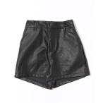 パンツ フェイクレザーショートパンツ／A レディース