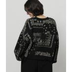 ニット セーター ペイズリーパターンＶカーディガン レディース