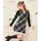 ワンピース デザインニットミニワンピース