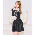 ワンピース 「襟取り外し可能」ノースリツイードワンピース